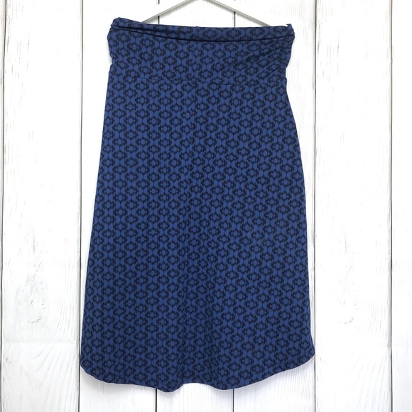Eddie Bauer Dresses & Skirts - Eddie Bauer Blue & Black Stretch Midi Skirt